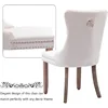 Aoowow Velvet Upholstered Dining Chairs Set of 2, Wingback Armless Side Chairs Button Tufted with Solid Wood Legs 6