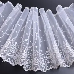 Colorful Embroidery Lace for DIY Wedding Dresses and Home Textiles, 25CM Wide (White)