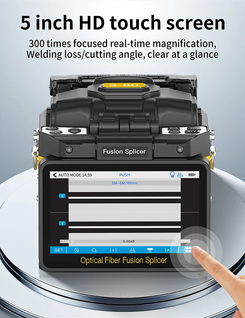 S-80/A-80F/A-10 Fiber Optic Fusion Splicer 6 Motors SM/MM Optical Fiber Core Hea