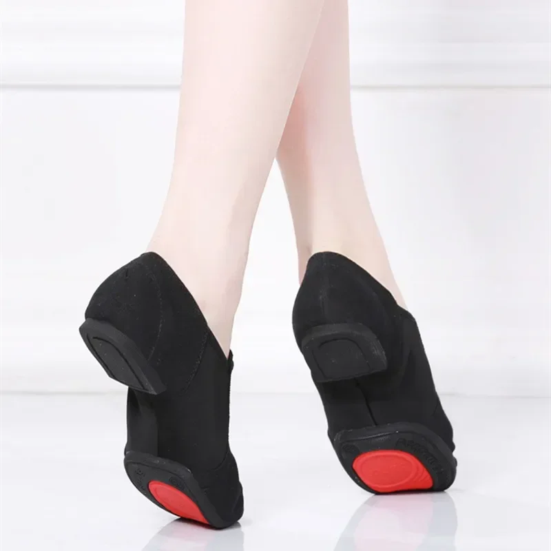 Dance Shoes Female Canvas Soft Rubber Suede Bottom Lace Free Low-cut Salsa Jazz Dance Shoes