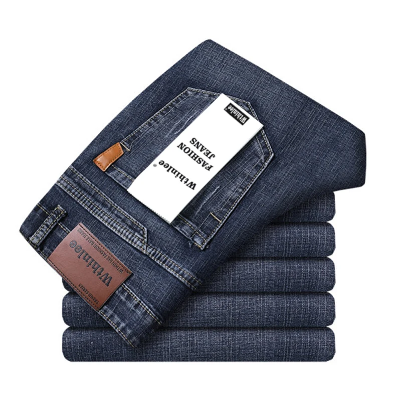 WTHINLEE Men Fashion Jeans Autumn Stretch Comfortable Denim Trousers Business Casual Classic Straight Male Pants Brand Clothing 2