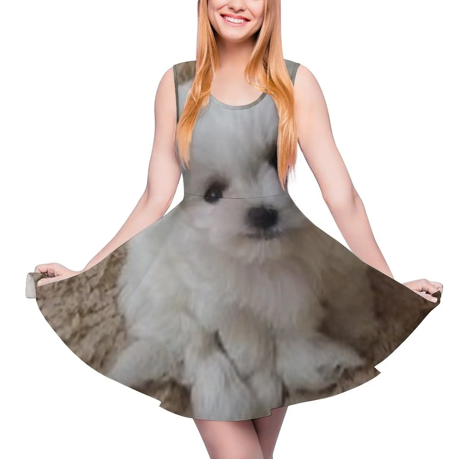 

White Maltese Round Neck Dress Casual dresses summer women's suit