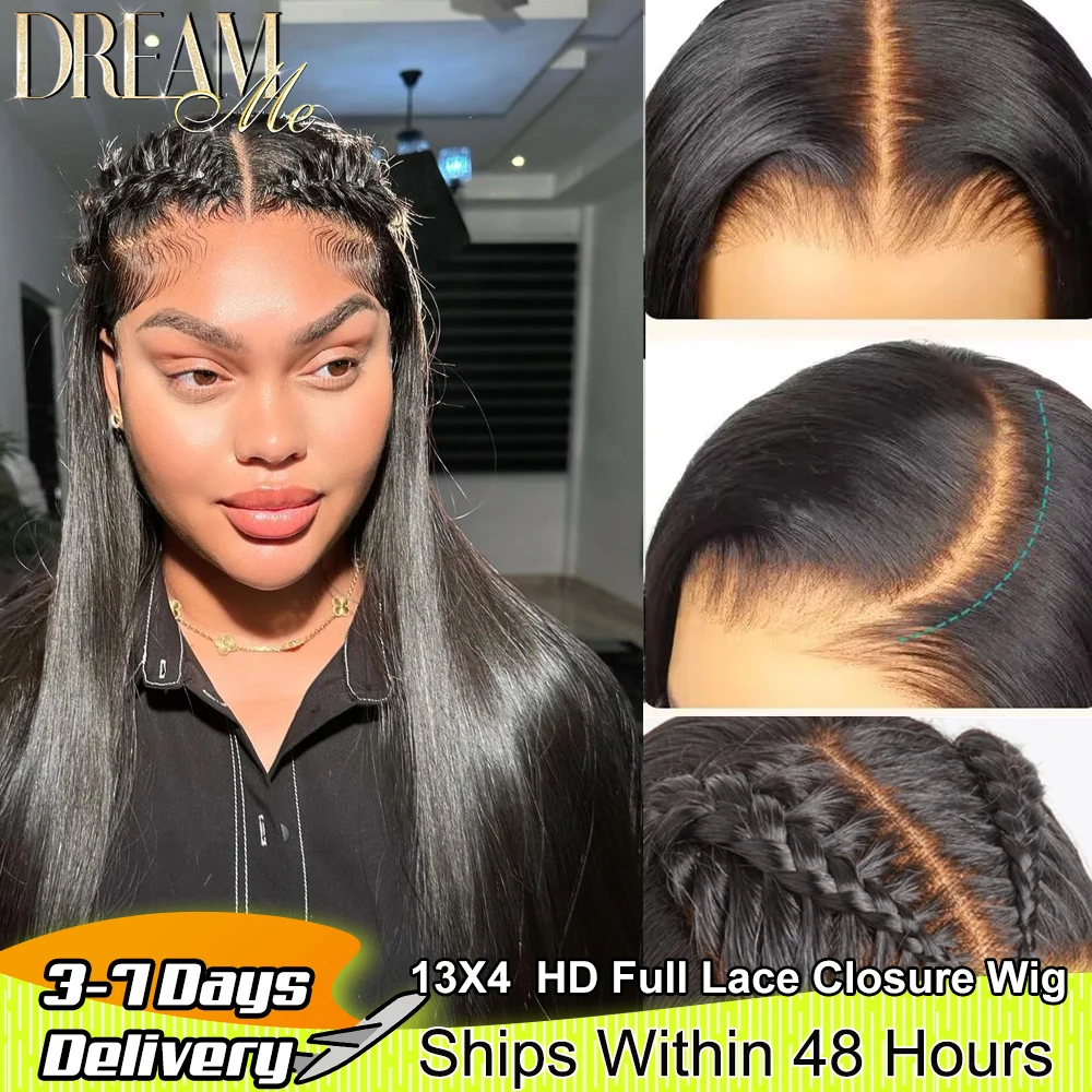 

13x4 Full HD Lace Frontal Straight Hair Wig Brazilian Invisible HD Lace Front Wig Straight Human Hair Pre-plucked Melt Skin Lace