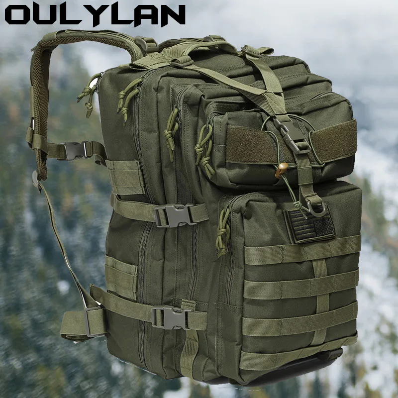 

Oulylan Military Tactical Backpack Men Army Molle Assault Rucksack Outdoor Travel Camping Hiking Climbing Bags Waterproof Wear-r