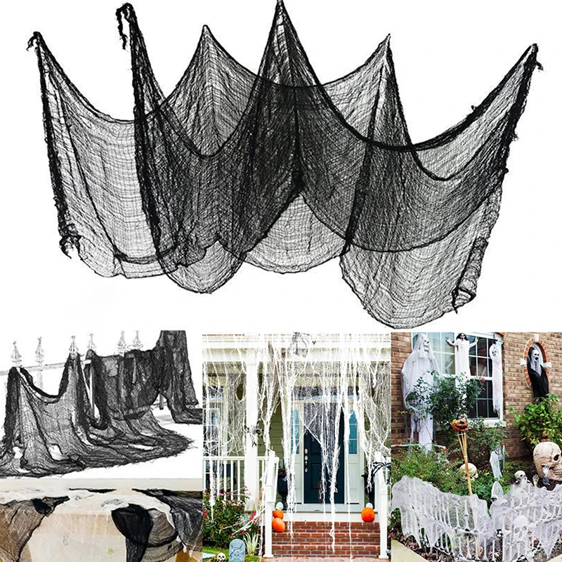 

Creepy Cloth For Halloween Decoration Scary Party Scene Prop Horror House Window Table Door Net Yarn Gauze