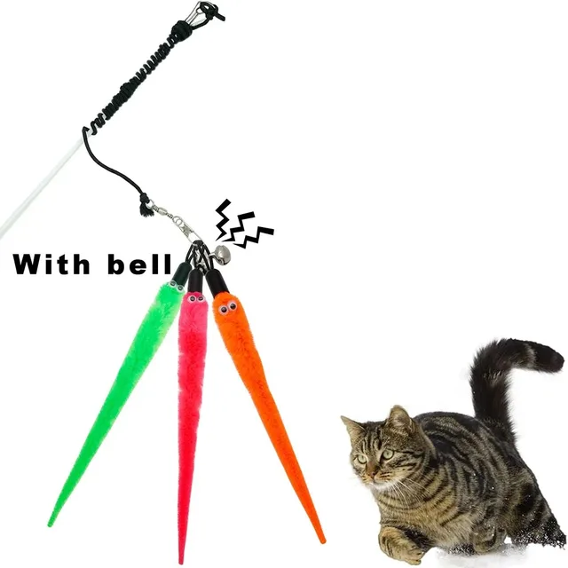 Hot Cat Toys Wand Refills Interactive Cat Toy Replacement Worm Cat Worms Refill Attachments Cat Toy Worms Refills for Cat Wand 4