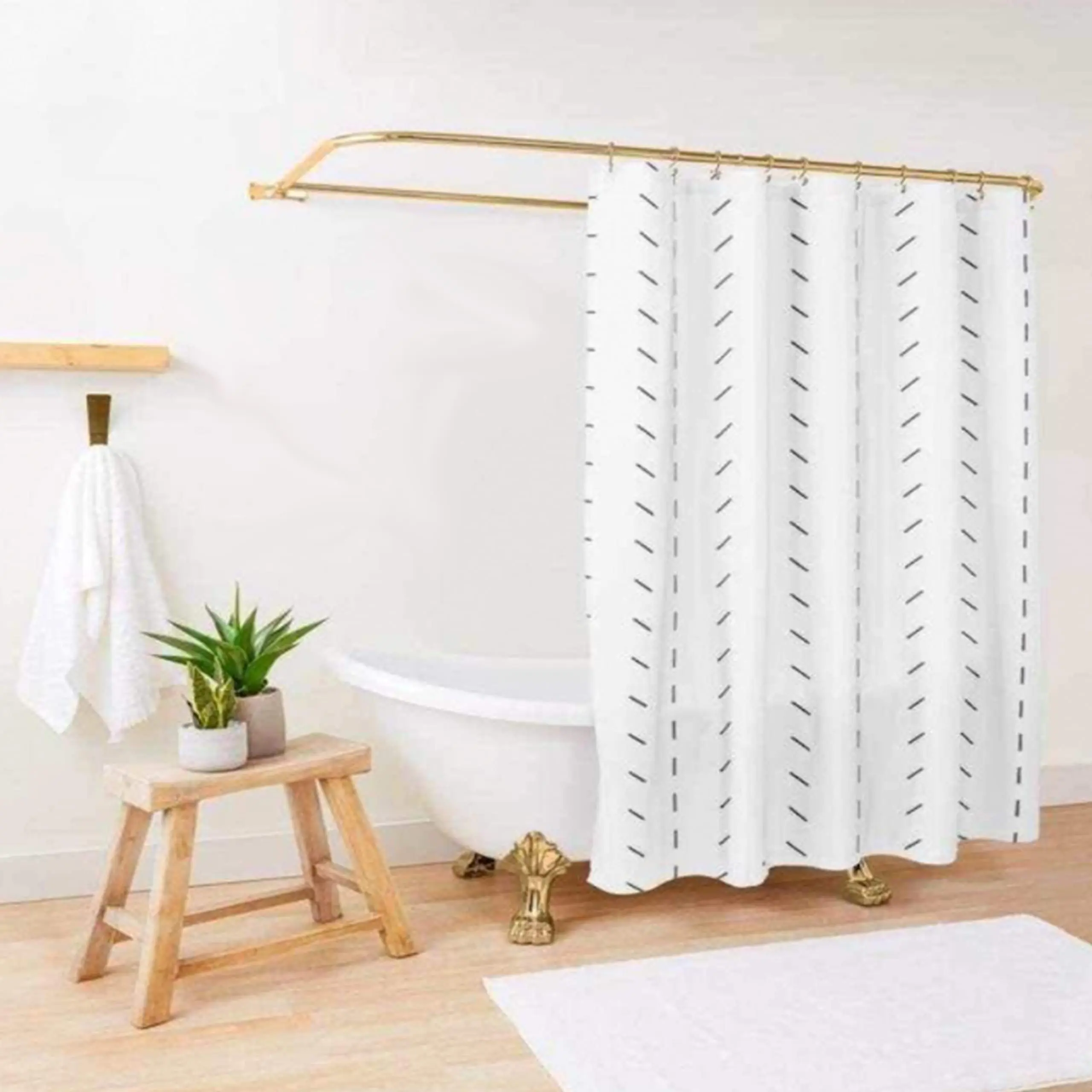

Shower Curtain 180x180cm Wateproof Grid Texture Stripe Polyester Bathroom Partition Curtain Home Decoration Rideau Cortina Ducha