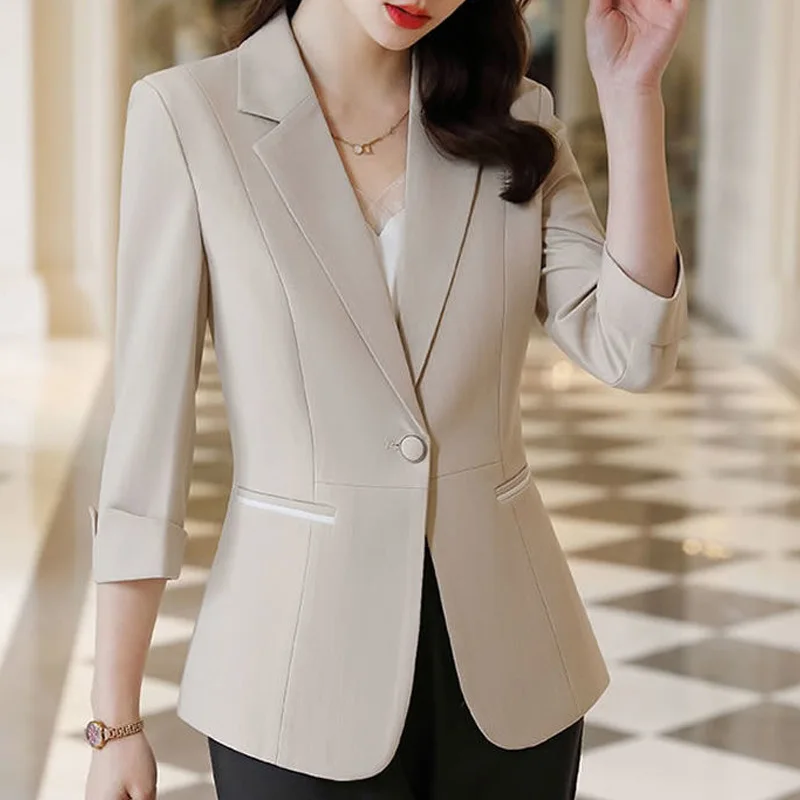2023 New Spring and Autumn Fashion Temperament Slim Leisure Business Simple and Skilled Oversize Versatile Women's Blazer