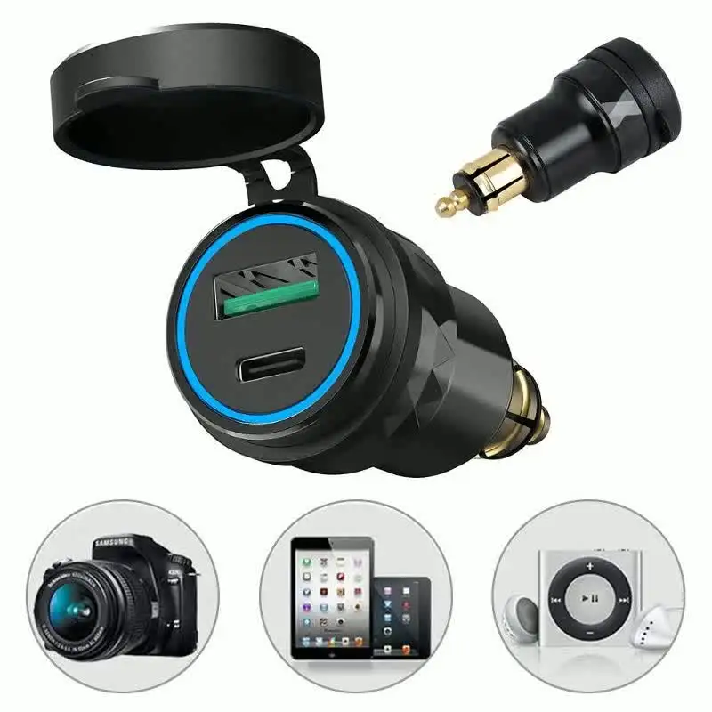 YONGYAO Presa USB 12V 1A Per Moto Con Tappo Impermeabile – Caricabatterie Per Motocicletta, Adatto A GPS, Telefono, Tablet, Staffa Di Montaggio Inclusa