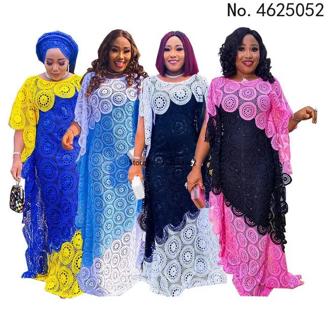 African party dresses for women elegant lace africa clothing new muslim fashion abayas dashiki robe kaftan
