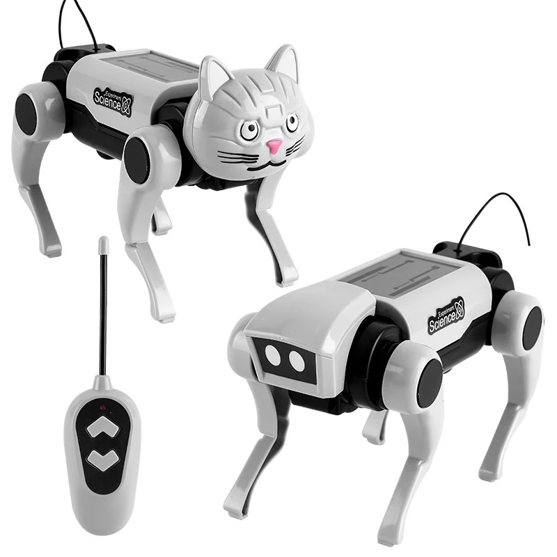 Rc Robot Puppy Dog Cat Remote Control Toys Science Teaching DIY Electric Assembling Mechanical Animals Educational Toys For Kids