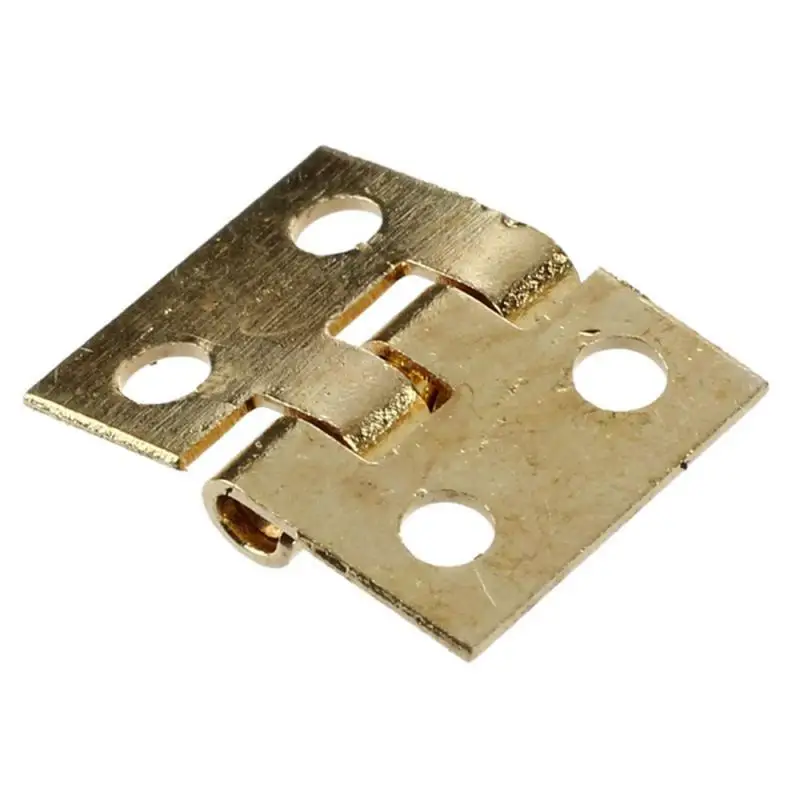 12Pcs Mini Small Heavy Duty Flat Jewelry Chest Gift Wooden Music Box Wine Case Dollhouse Cabinet Door Hinge with Screw
