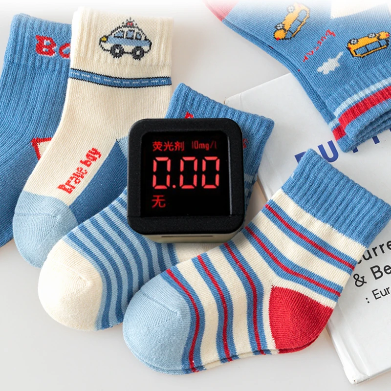 5 Pairs Cartoon Animal Kids Socks – Toddler to Age 12, Spring/Autumn 2