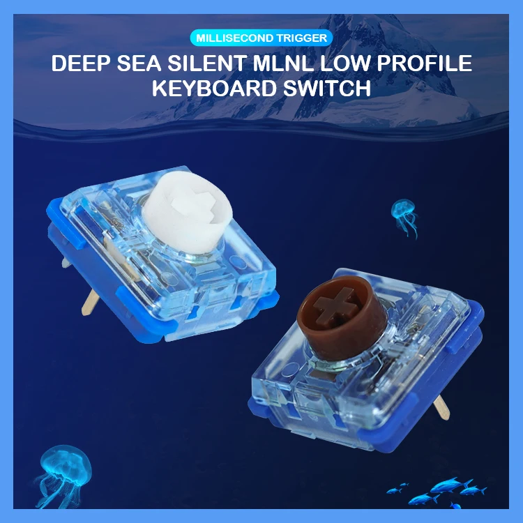 Kailh Deep Sea Silent 로우 프로파일 키보드 스위치(Deep Sea Island Whale Landing MINI 1353Hitbox용)