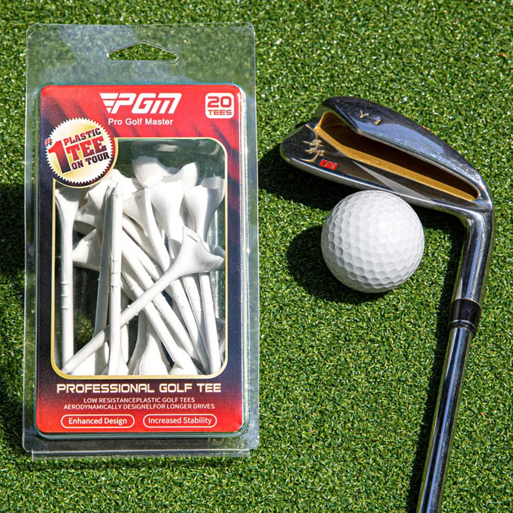 20Pcs PGM Golf Tees 10° Diagonal Insert Golf Ball Holder Designed To Enhance Golf Shot Distance Golf Plastic Tee