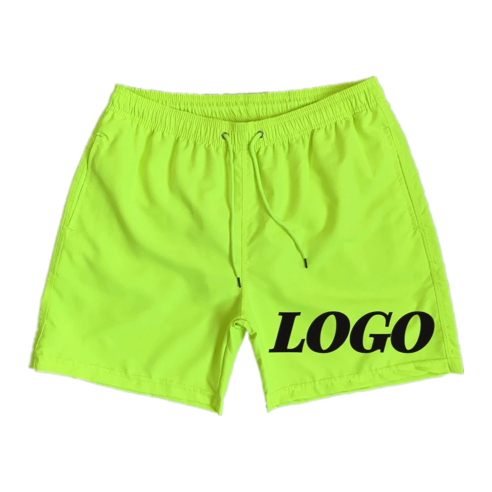 Custom LOGO Summer Men's Shorts With Lining Sport Casual Fitness