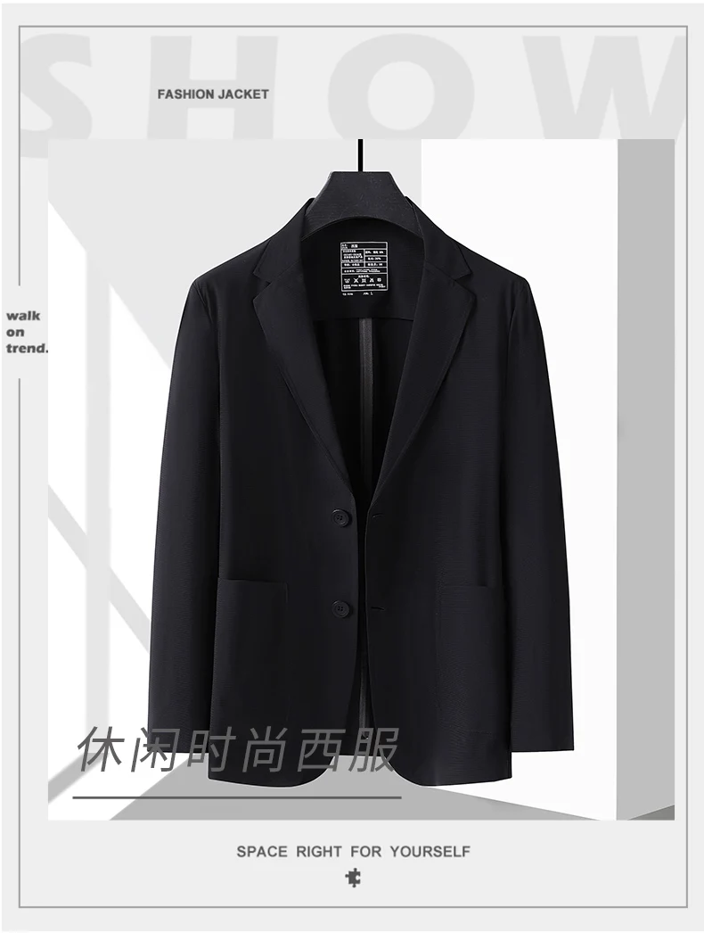 Description Picture 3 of item2024 High Quality Plus-size Men Fashion Handsome Trend Solid Color Everything Casual Summer Ice Silk Sun Protection Suit