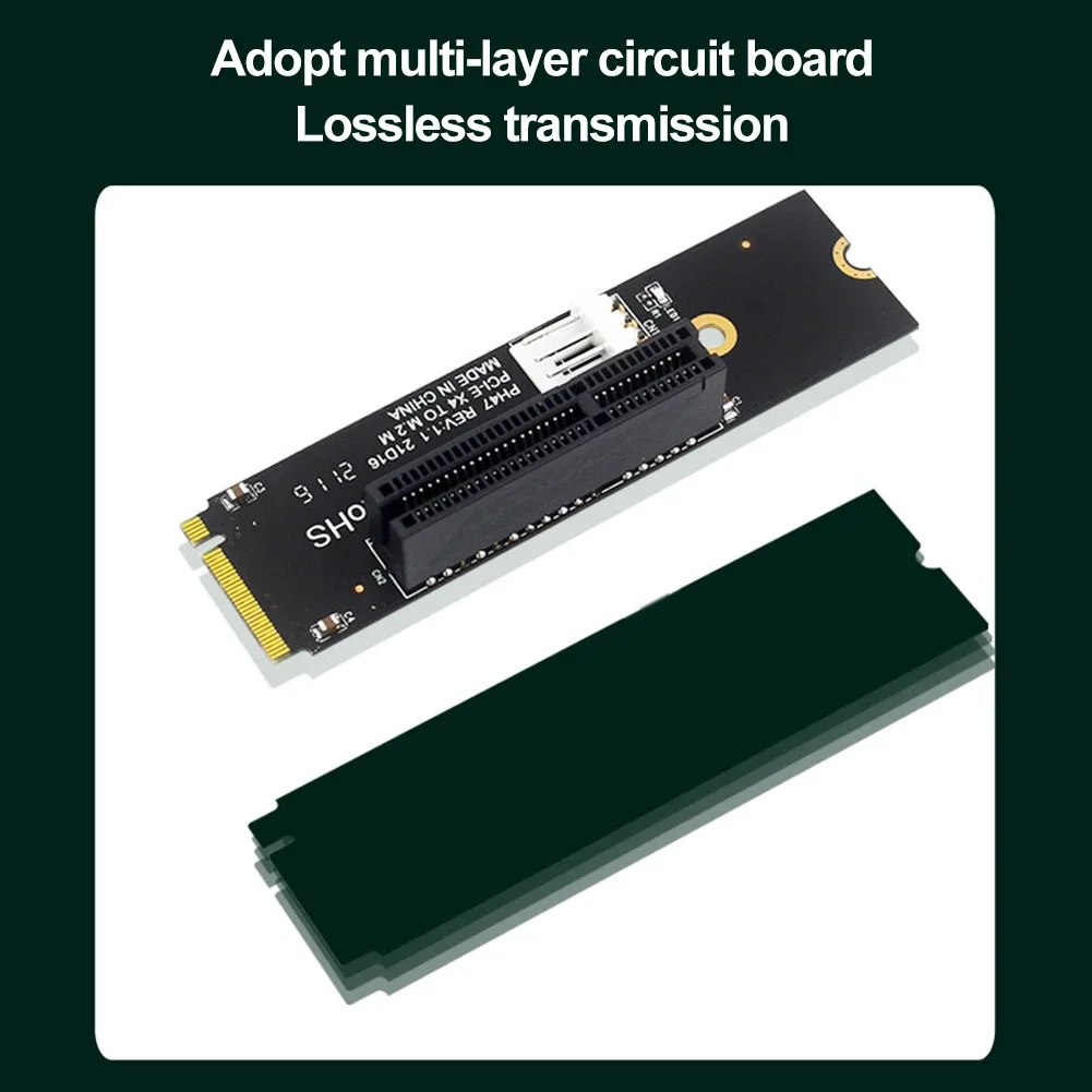M2 To PCI-E 4X SATA Power Riser Adapter Card