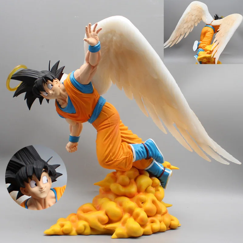 

28cm Anime Goku Dragon Ball Figures GK Angels Wings Son Goku Action Figures PVC Model Collection Toys Desktop Decoration Gifts