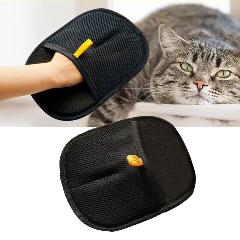 Double Side Grooming Gloves for Pet with Comfortable Designs Hair Removal Tool for Home Use Carpet and Couch Y5GB