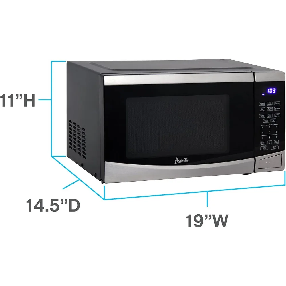 Microwave Oven 900-Watts Compact with 10 Power Levels ,Speed Defrost, Electronic Control Panel and Glass Turntable 2