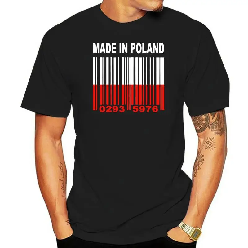 

MADE IN POLAND Pole Polish Polska Flag CUSTOM BARCODE NUMBERS T-shirt Y32