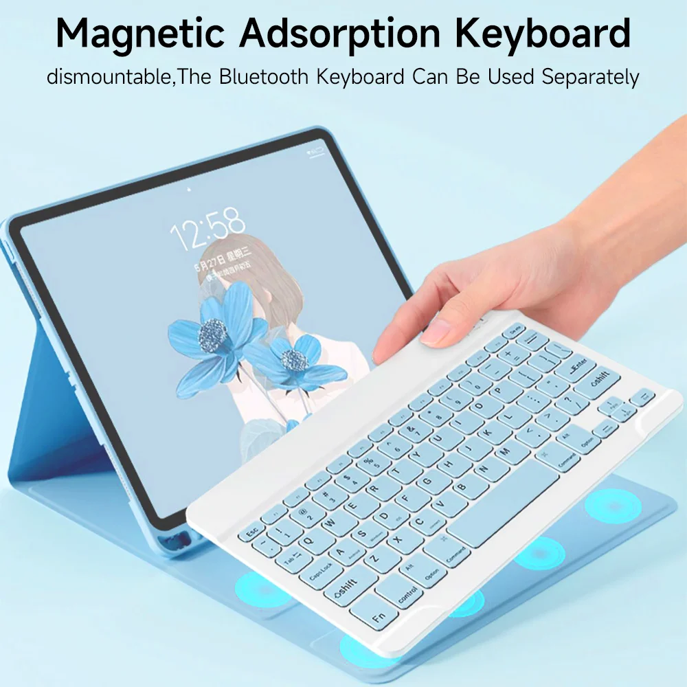 para Ipad Case Pro 11 20232023 ar 5th Funda com Mouse Teclado Bluetooth para Ipad 10th Geração Case com Tampa da Bandeja Caneta - Imagem 2