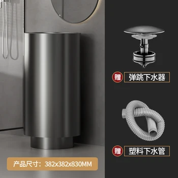 304 สแตนเลสสตีลรอบคอลัมน์อ่างล้างหน้าแบบบูรณาการชั้นยืนสวนกลางแจ้งอ่างล้างหน้า Luxury Bar โรงแรมห้องน้ําอ่างล้างจาน w 37