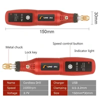 Wireless Mini Electric Drill USB Cordless Mini Drill Rotary Tool Woodworking Engraving Pen Dremel Tools for Jewelry Metal Glass 2