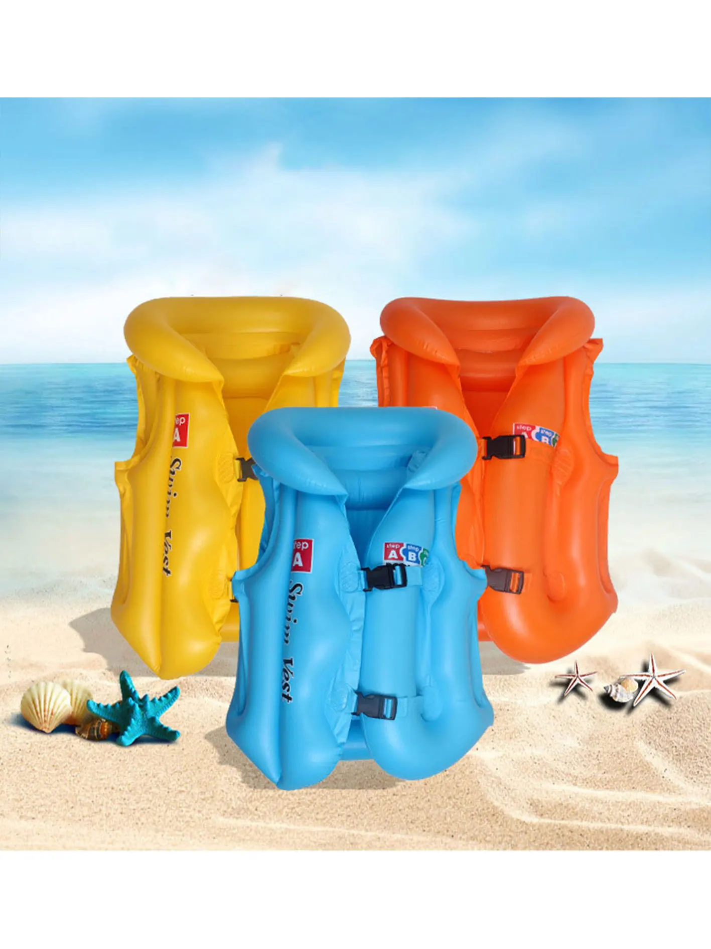 Kids Simple Atmosphere Life Jackets Inflatable Children Swimwear For Water Sport Boating Swimming Pool Accessories baby comfort sleeping aid instrument children s music sleeping white noise sleeping aid instrument led atmosphere night light