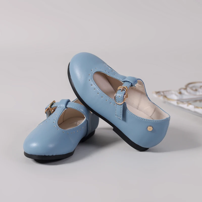Spring Kids Princess Shoes Children T Bar Shoes Baby Girls Fashion Shos Toddler Ballet Flats Sweet Leather Shoes Mary Jane New 3
