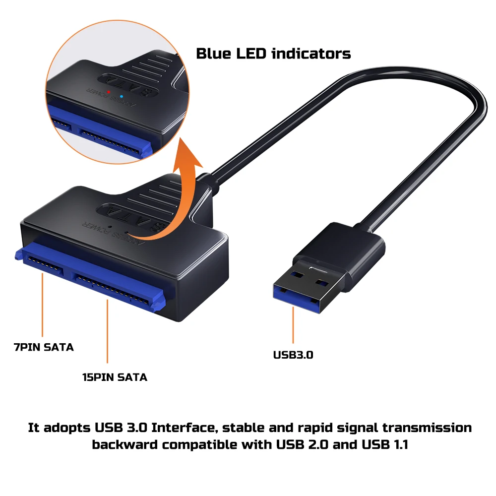 Adattatore USB 3.0 A SATA Per HDD/SSD 2.5/3.5 – Supporto UASP, Alimentatore 12V, Fino A 16TB