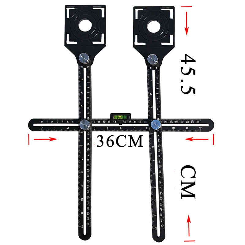 Aluminium Alloy Angle Ruler Finder Measuring Ruler Perforated Mold Template Tool Izer Locator Drill Guide Tile Hole drilling guides