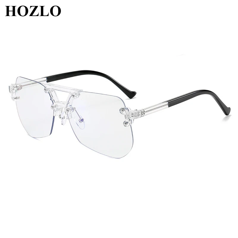 

Hot Sell Unisex Unisex Rimless Pilot Blue Light Blocking Glasses Women Men Computer Protective Eyeglasses Fashion Spectacles