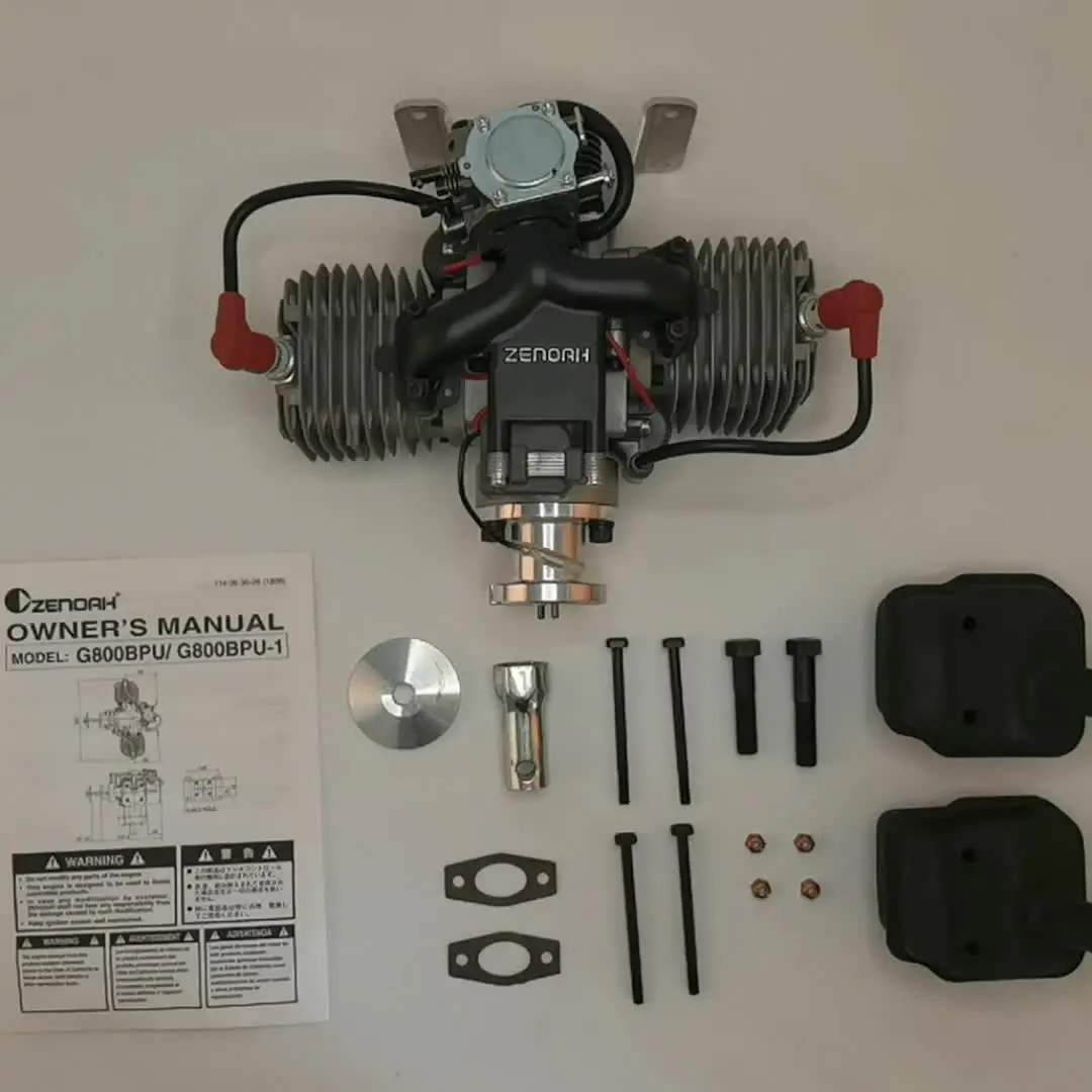 Zenoah 80cc g800bpu komats2シリンダー航空機モデル固定翼