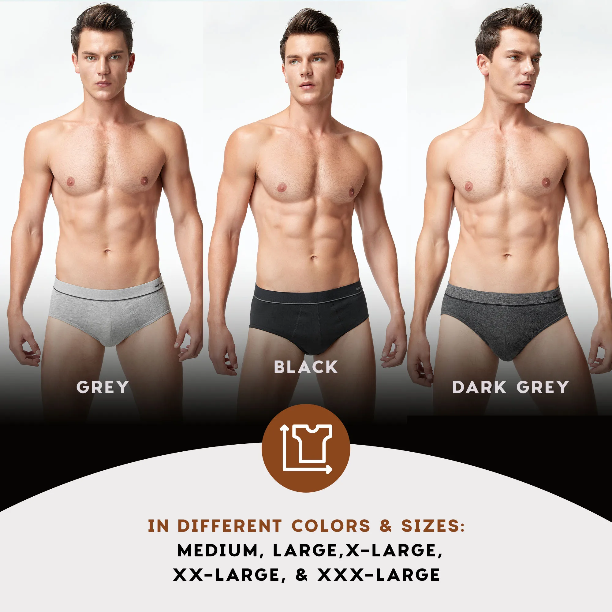 VANEVER 3Pcs Men’s Cotton Design Slip Briefs, Men Jockstrap Pant Comfortable Slip Underpants, Breathable Cotton Mens Underwear