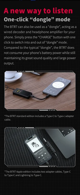 Fiio Btr7 Hi-Fiヘッドフォンアンプ,Bluetoothアンプ,mqa usb dac thx 