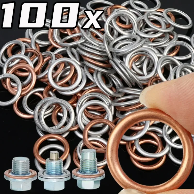 Car Oil Pan Drain Gasket Drainage Bolt Pad Aluminum/Copper Oil Drain Plug Gasket Replaceable Accessories for Volkswagen Audi oil drain plug gasket oil drain plug seal washer