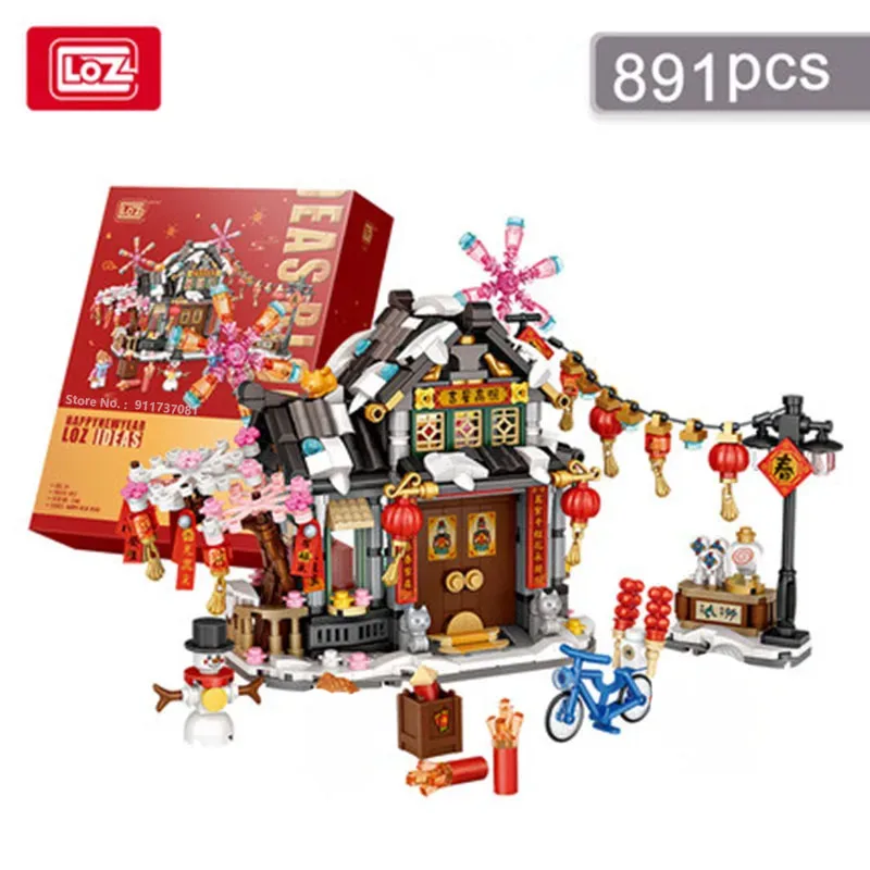 LOZ-Spring-Festival-House-Story-of-Nian-Building-Blocks-Retro-Lunar-New ...