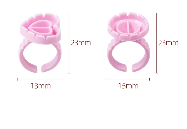 H & l seit Großhandel Stück Einweg Wimpern Herzform Kleber Ring Becher halter Behälter Wimpern verlängerung Make-up-Tools – Detail 3
