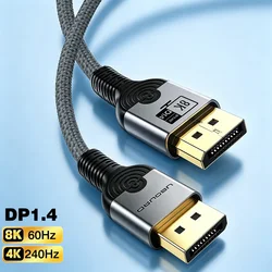 Premium Braided DisplayPort 1.4 Cable - 8K UHD 60Hz, 4K Ultra HD 240Hz, High - Speed HDR for Gaming and Entertainment (DP to DP)