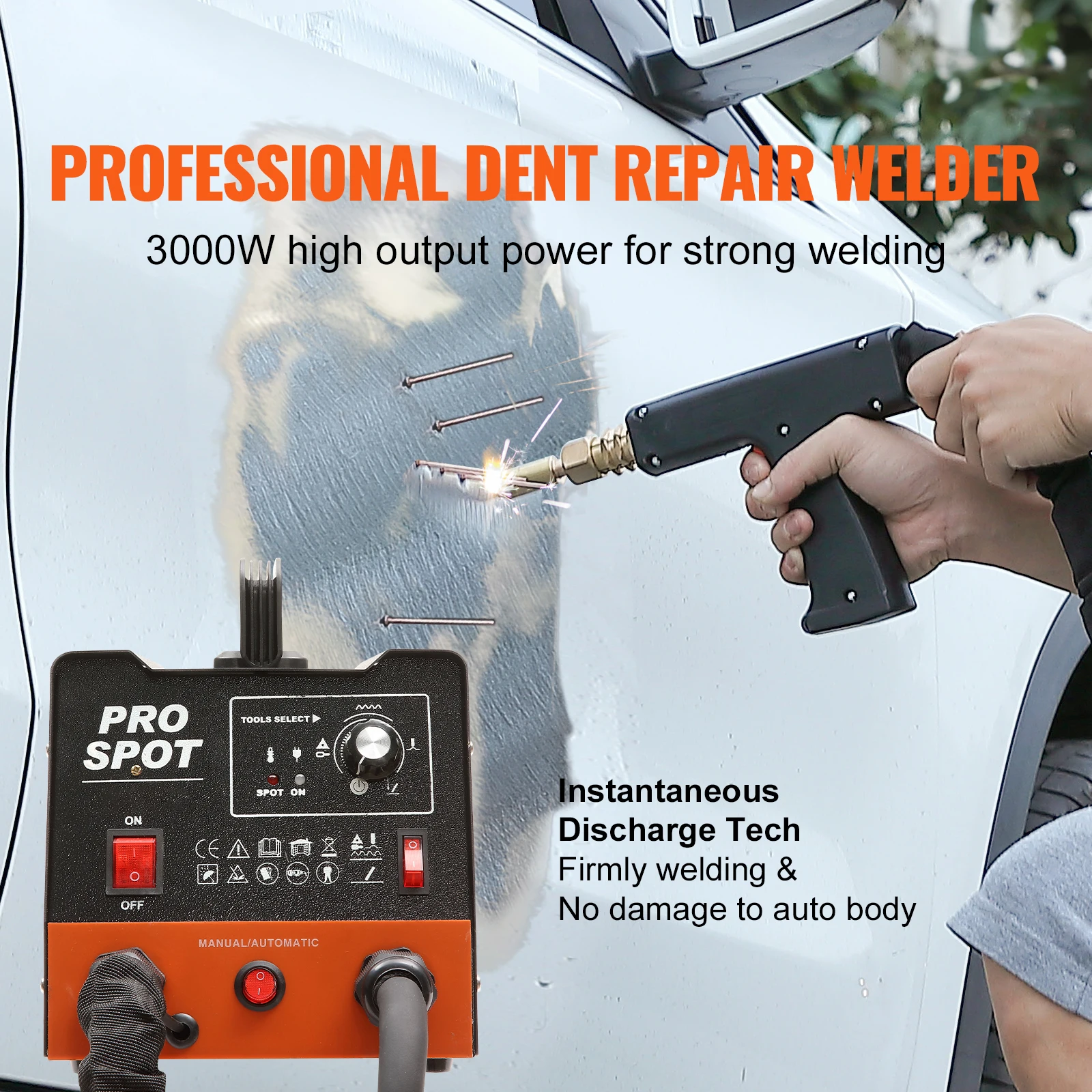 Stud Welder dent repair kit SucceBuy Stud Welder Dent Repair Kit 3KW Spot Welder Auto Body Spot Welding Dent Puller Machine Welding Accessories