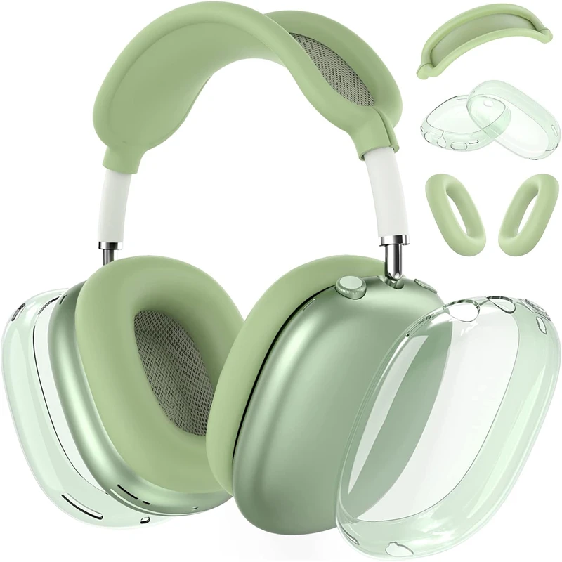 thumbnail image 1 of Funda protectora de silicona TPU suave transparente 3 en 1 para auriculares Airpods Max Airpodmax, antiarañazos, accesorios para auriculares, 1 of 5