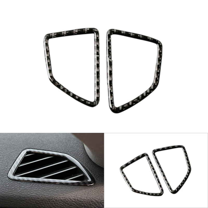 

For BMW X5 X6 E70 E71 2008 2009 2010 2011 2012 2013 2PCS Carbon Fiber Air Conditioning Air Vent Outlet Cover Sticker Trim