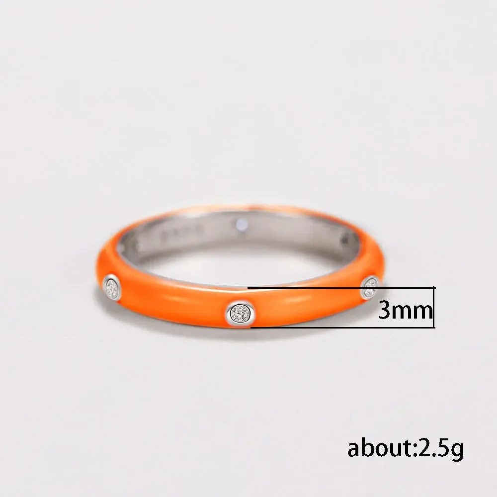 2024 New enamel handmade drip oil ring, high-end rainbow eternal stackable, women's wedding party engagement jewelry gift 5
