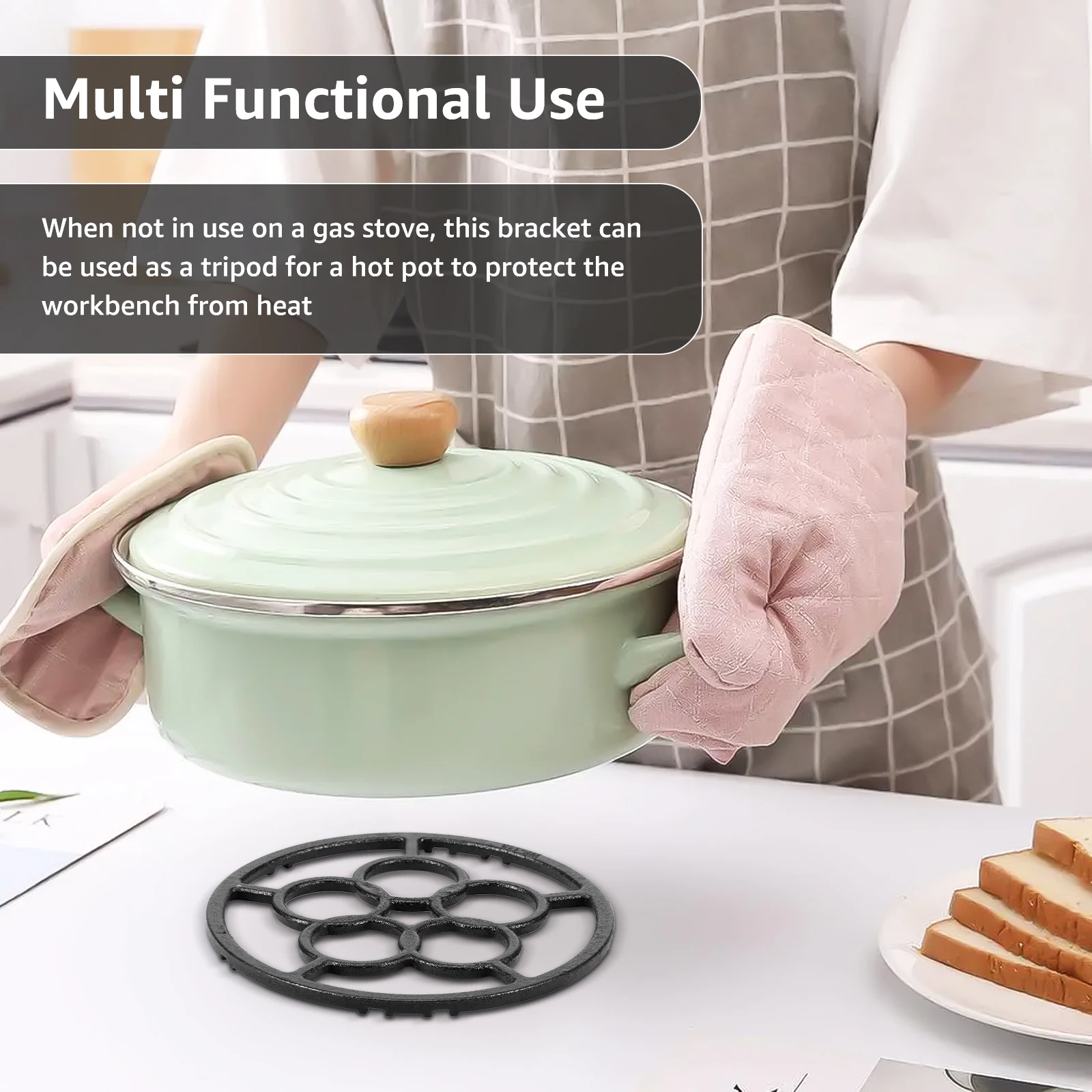 2 Pcs Gas Ring Reducer Iron Alloy Gas Hob Ring Stable Wok Support Rack Portable Anti Scald Stand for Kitchen Milk Pans Hot Pots gas stove accessories