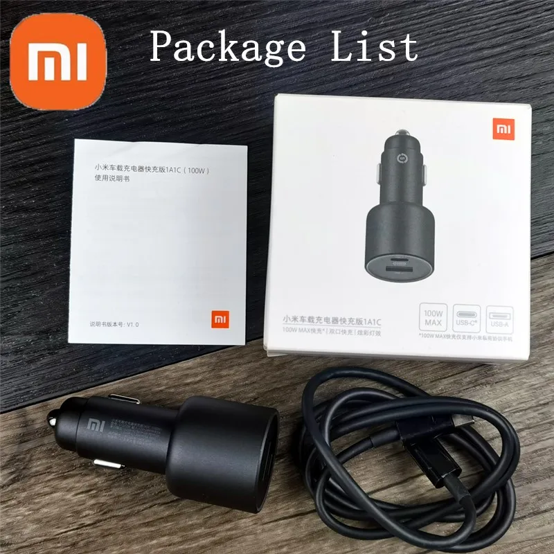 100W Car Charger 67W Adapter For Mi 14 13T Redmi Note 13 12 11 10 Pro Poco X6 X5 F5 Xiaomi