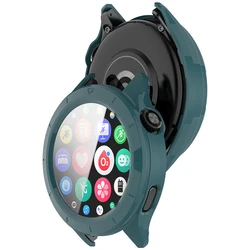 Enhanced PC Case with Tempered Glass Screen Protector for Xiaomi watch S4 eSIM (Green)