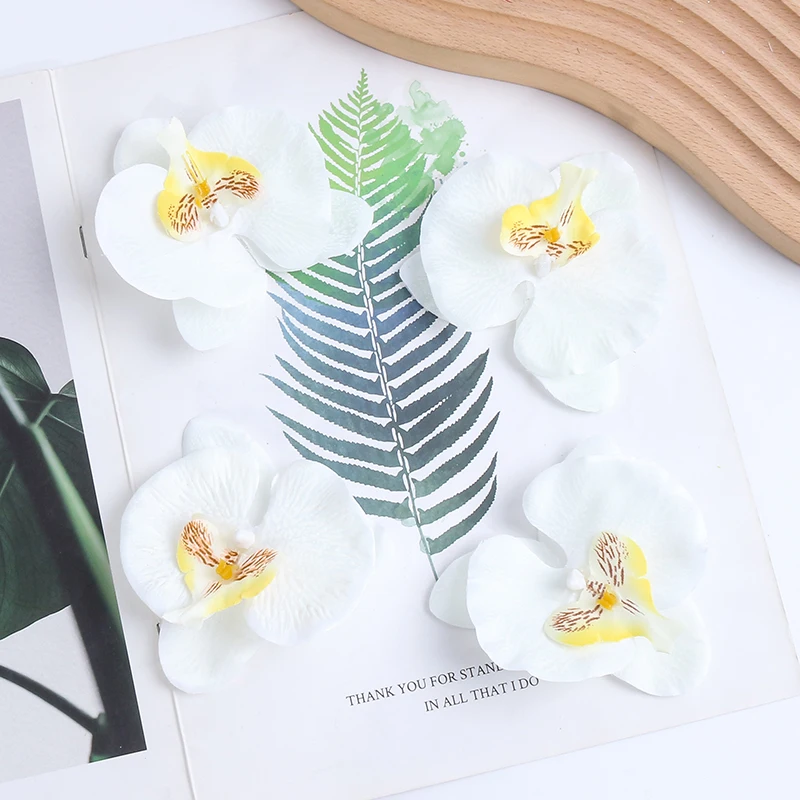 Set of 10 Elegant Butterfly Orchid Silk Blooms
