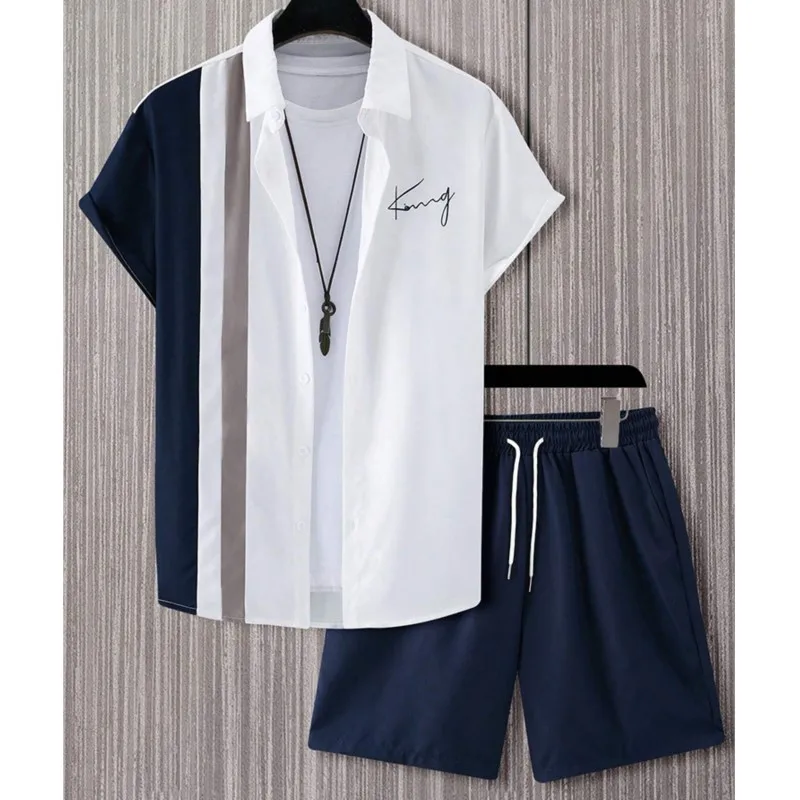 2025 New Summer Men's Clothing 3d Printed Hawaiian Shirt Set Men Fashion Oversized Shirt Short Sleeve Shorts Set Conjunto Hombre